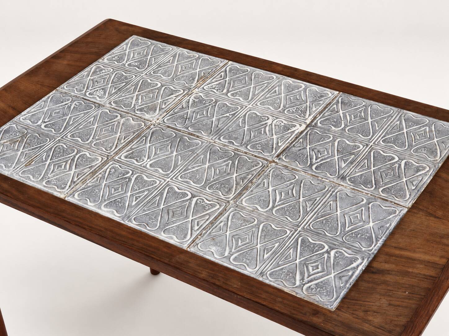 Rosewood nesting tables with ceramic tiles, Denmark, 1960s, set of 3