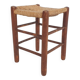 Mid-century wooden stool with rattan seating
