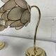 Set of 2 vintage flower lotus table lamps