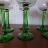 Crystal liqueur glass green foot grape pattern