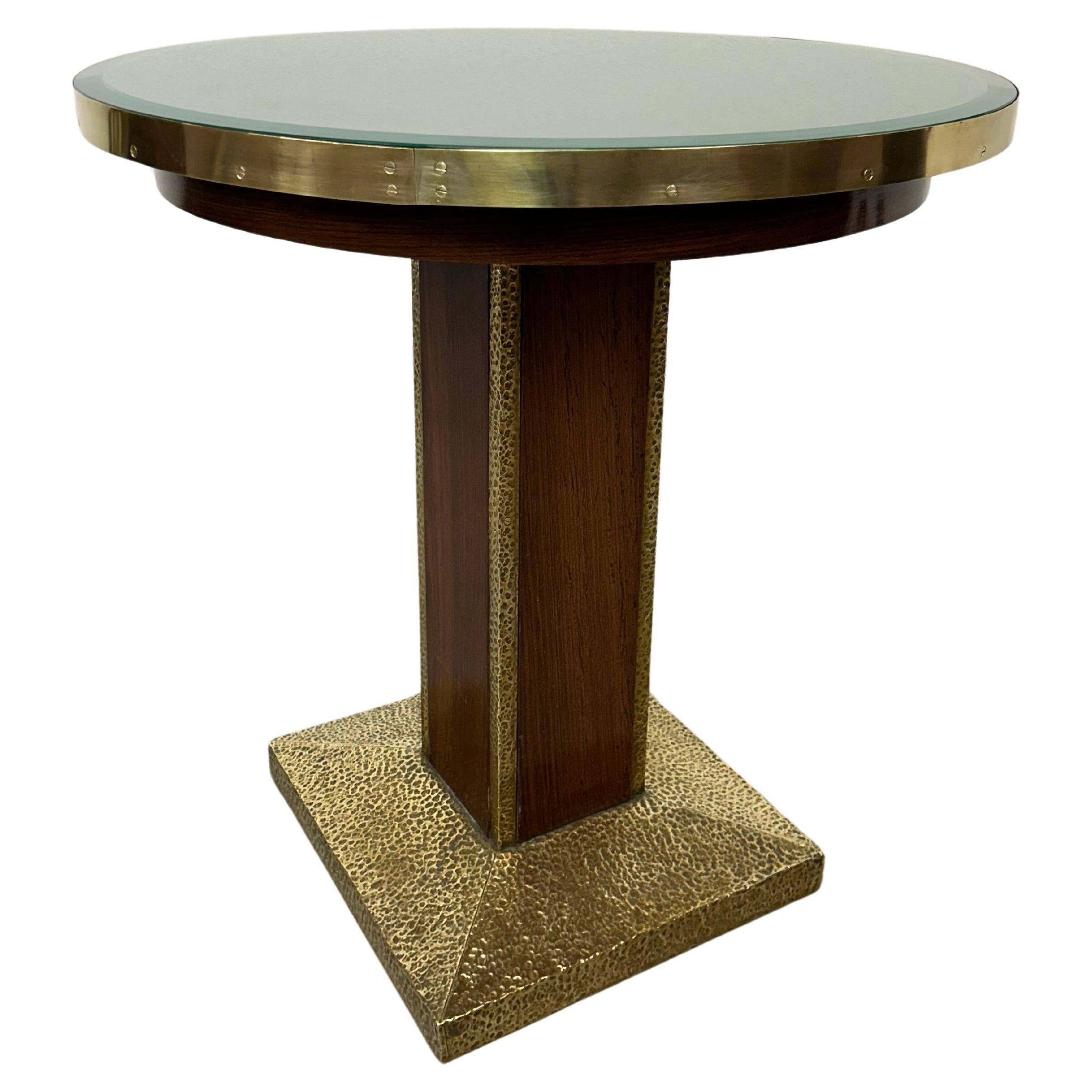 Jugendstil coffee table with hammered decoration.