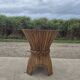 Sheaf of wheat bamboo dining table glass top McGuire 1970s