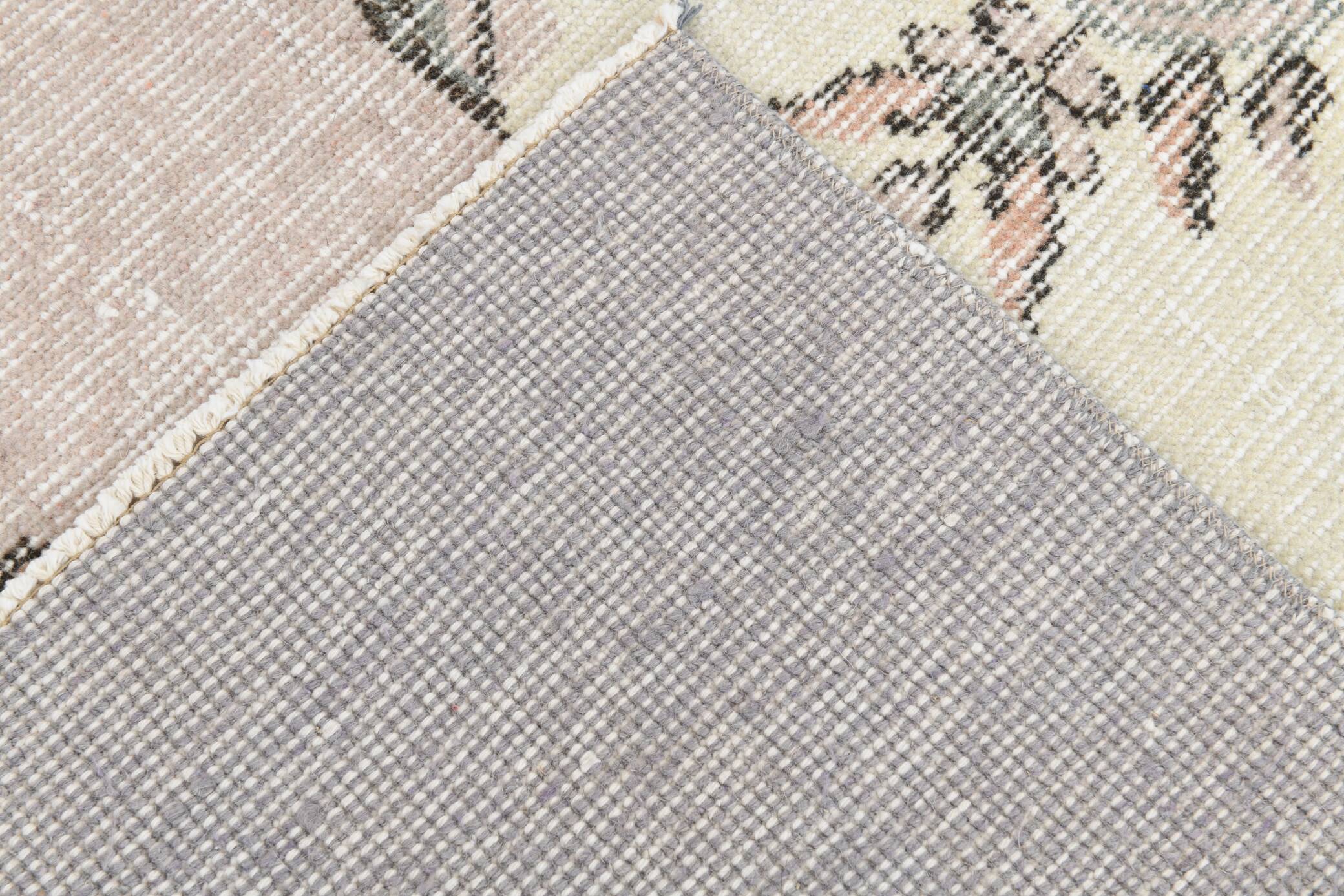 3x6 Gray & Cream Oriental Turkish Vintage Rug, 110x192Cm