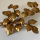 Large golden leaf wall lamp vintage design 70s