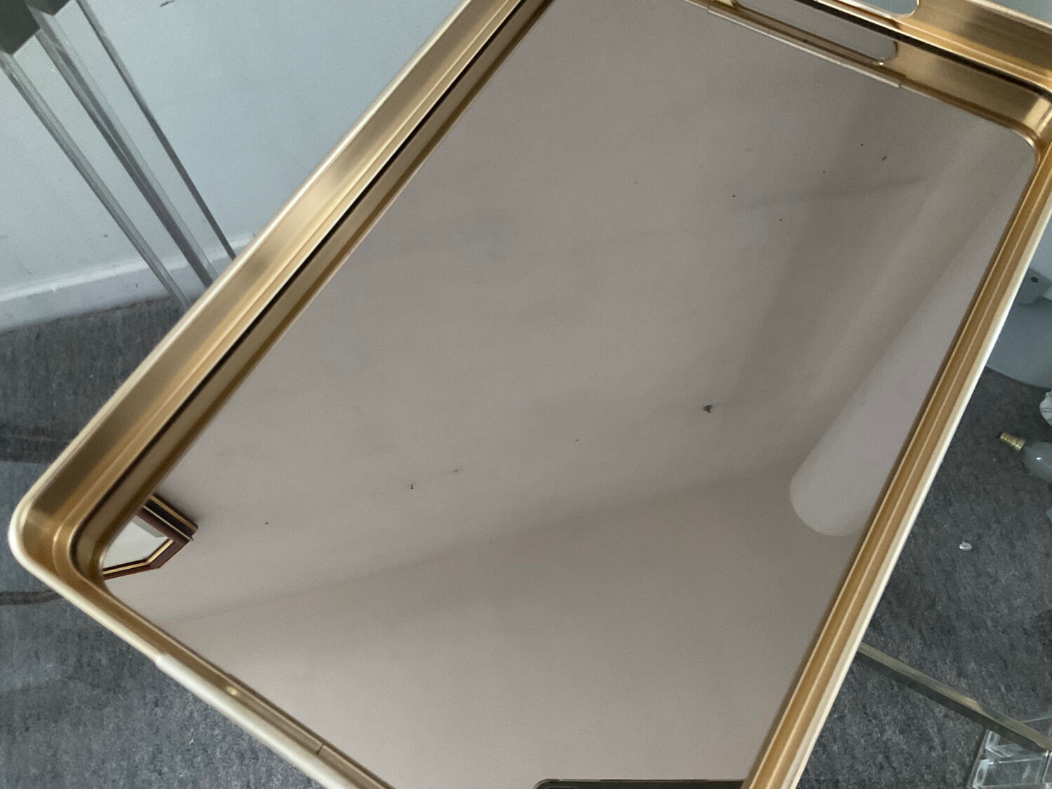 Vintage MB Italy tray in brass and mirror