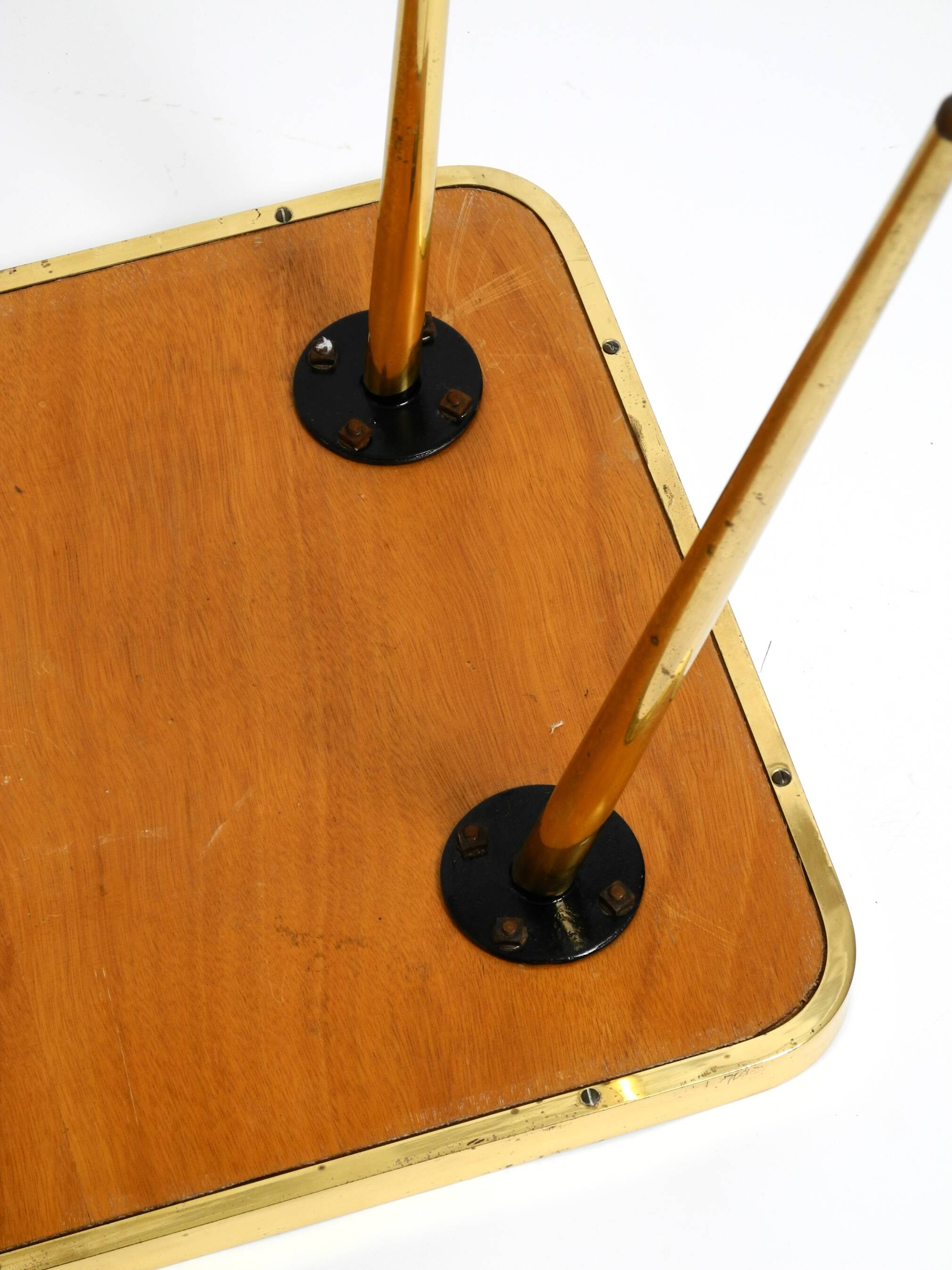 Beautiful Mid Century Modern brass side table with mosaic surface by Münche
