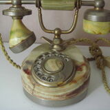 Phone old with marble and gold plated 17 k italy