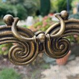 Old brass fireplace screen