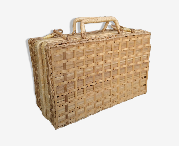 Valise osier vintage