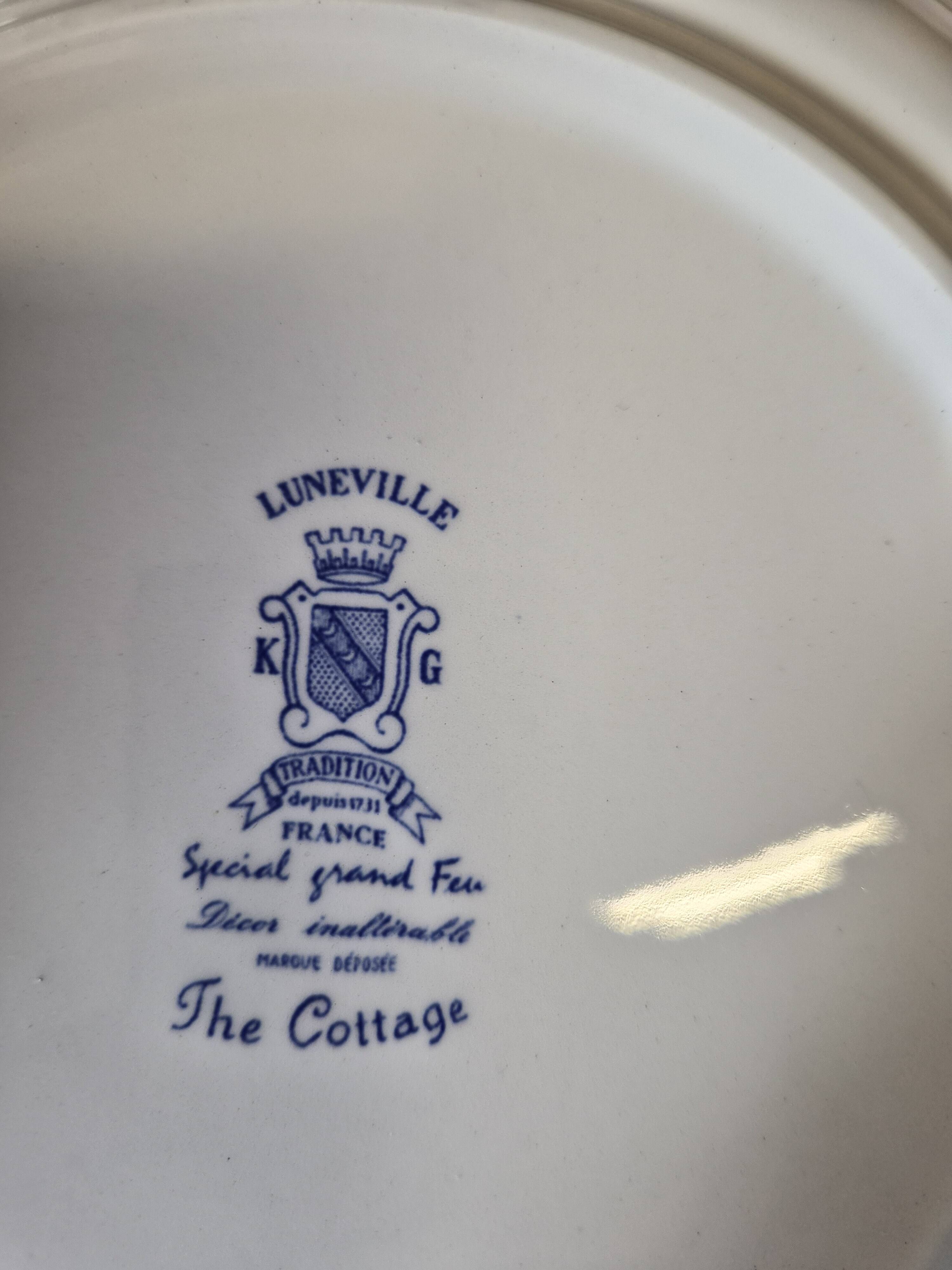 Complete table service The Cottage Lunéville 41 pieces blue decoration