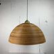 Lampe à suspension XL 71 cm en roseau, rotin, bambou et laiton, Italie