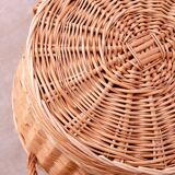 Vintage wicker laundry basket, 1970s, Czechoslovakia