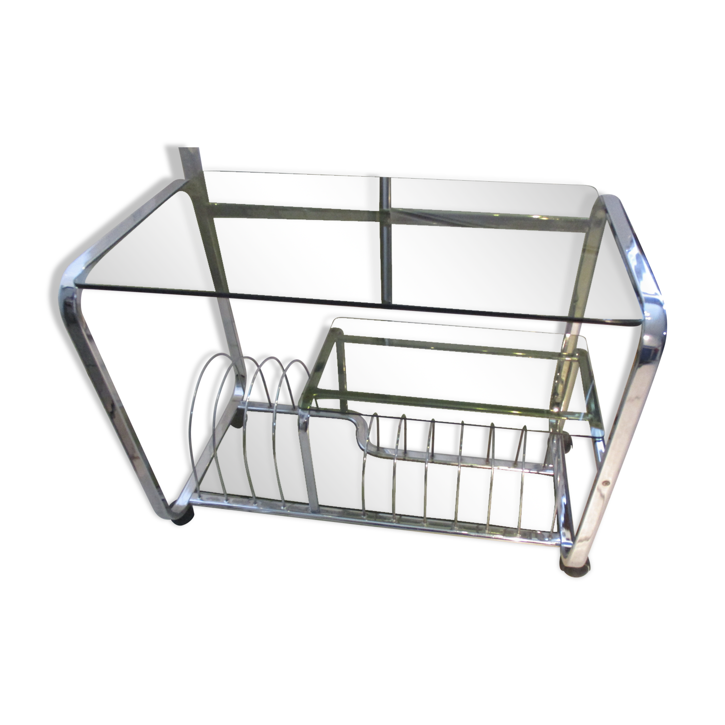 Meuble vintage hifi chrome années 70