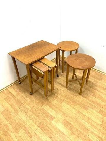 Vintage nesting tables by Paul Hundevad, Czech design, 1960s