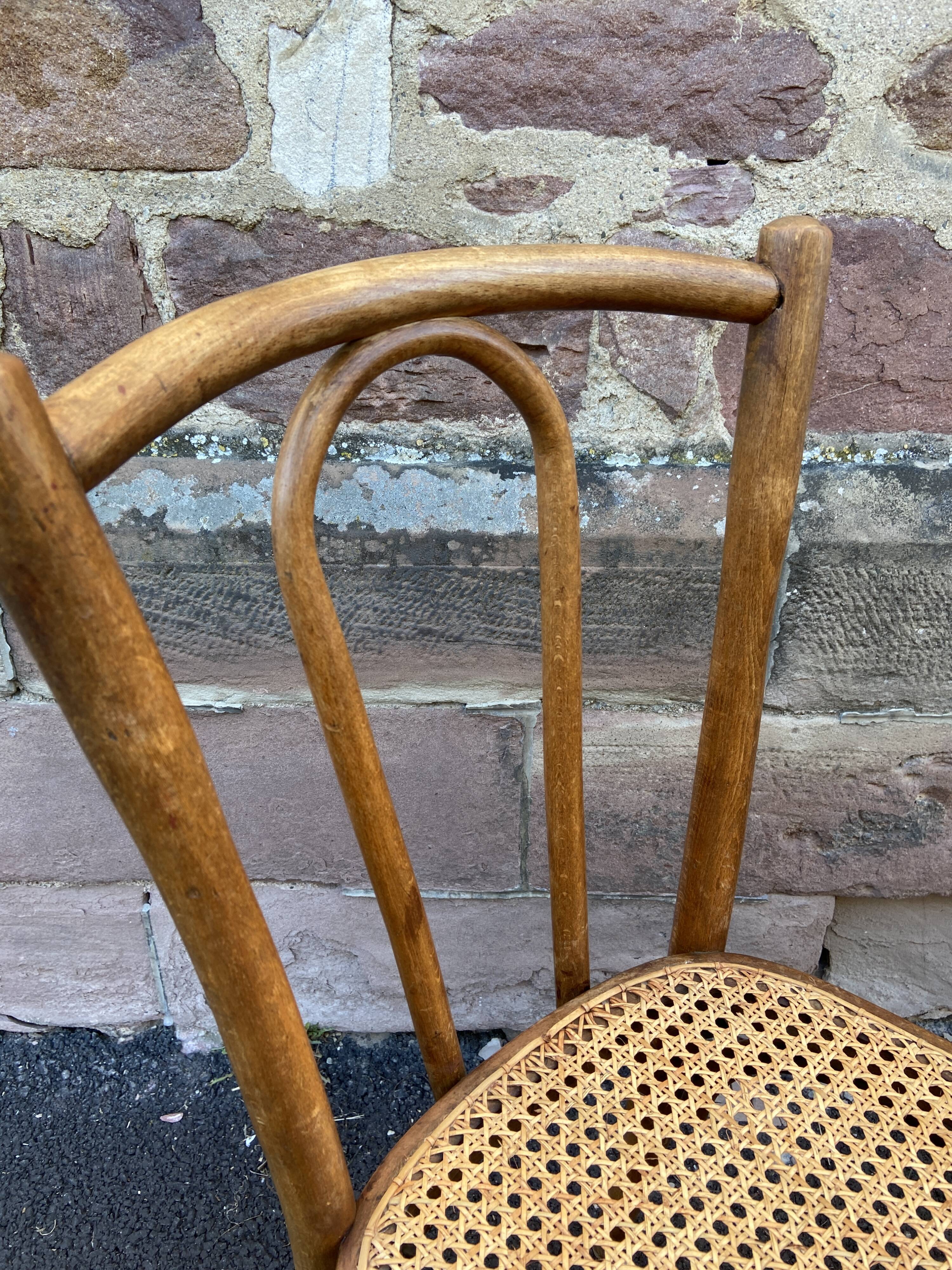 Viennese chair bentwood bistrot café Paris signed Baumann