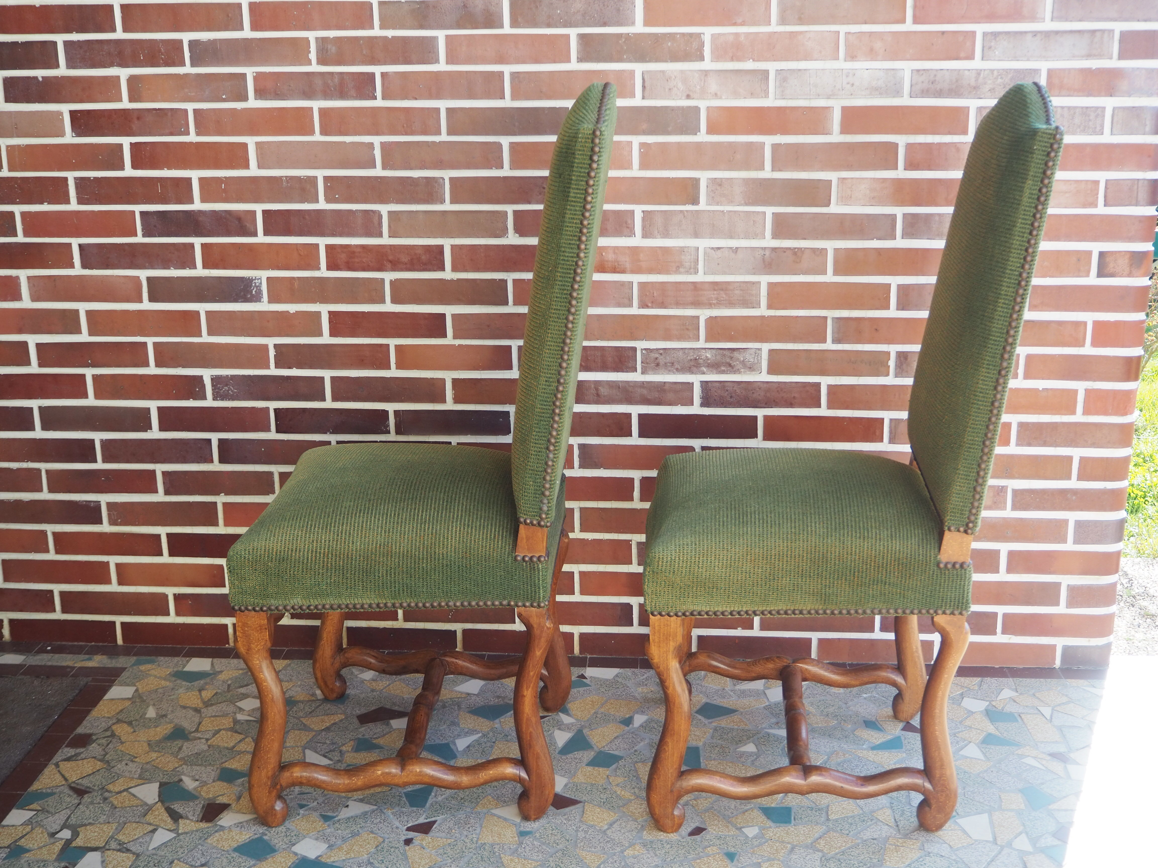 A pair of Louis XIII-style sheep bones chairs