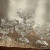 7 crystal cups decorated birds