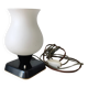 Mid Century Opaline Glass Table Lamp: Retro Bedside Lighting, 1960s Yugosla