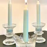 Vintage-style crystal candlesticks in the style of LITTLA