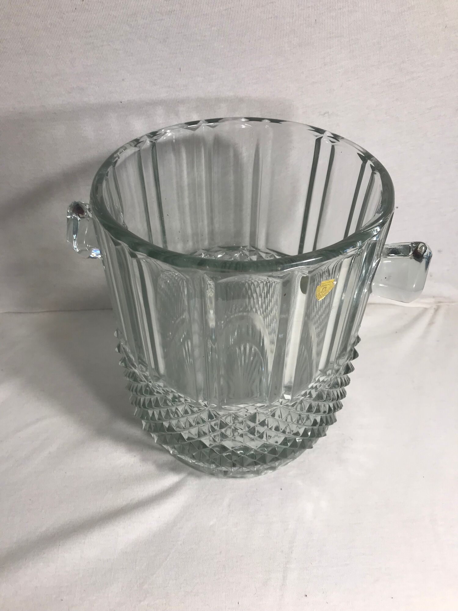 Old glass mold bohemian bar vintage crystal champagne bucket
