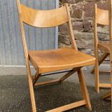 6 folding wooden bistro terrace cafe chairs 60's