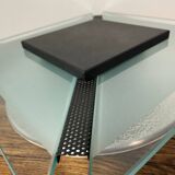 Pair of vintage design metal and glass wall lights