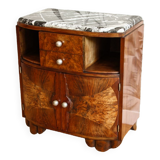 Bedside, art deco side table in precious wood