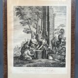Ancienne gravure originale "Rebecca"
