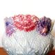 Art Nouveau flowerpot with slip peonies