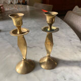 Pair of vintage brass candle holders