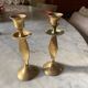Pair of vintage brass candle holders