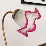 Lampe de table Art Nouveau des années 1930 en laiton et verre dépoli