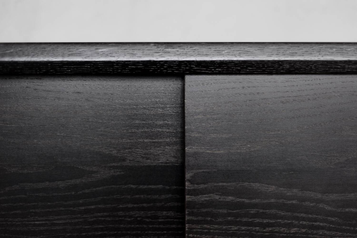 Vintage Mid-Century Scandinavian Modern Dark Oak Sideboard & Wooden Handles