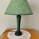 Green wooden table lamp