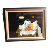 Old Still Life Painting Signed & Framed: Lara