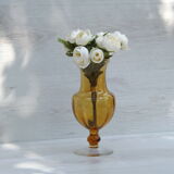 Amber glass standing vase