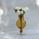 Amber glass standing vase