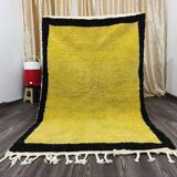 Handcrafted traditional Berber rug, yellow, size 150 x 250 cm