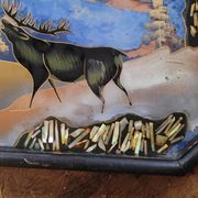 Mother-of-pearl glass-fronted tray — 1960s