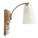 Art Deco wall lamp, nickel-plated brass, walnut wood, Czechoslovakia, 1950s