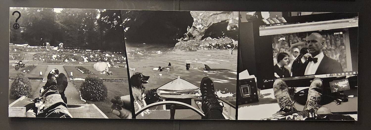 Large black and white artworks / photo collage (160x50)
 feet
