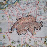 Beautiful poster map of Switzerland 1937