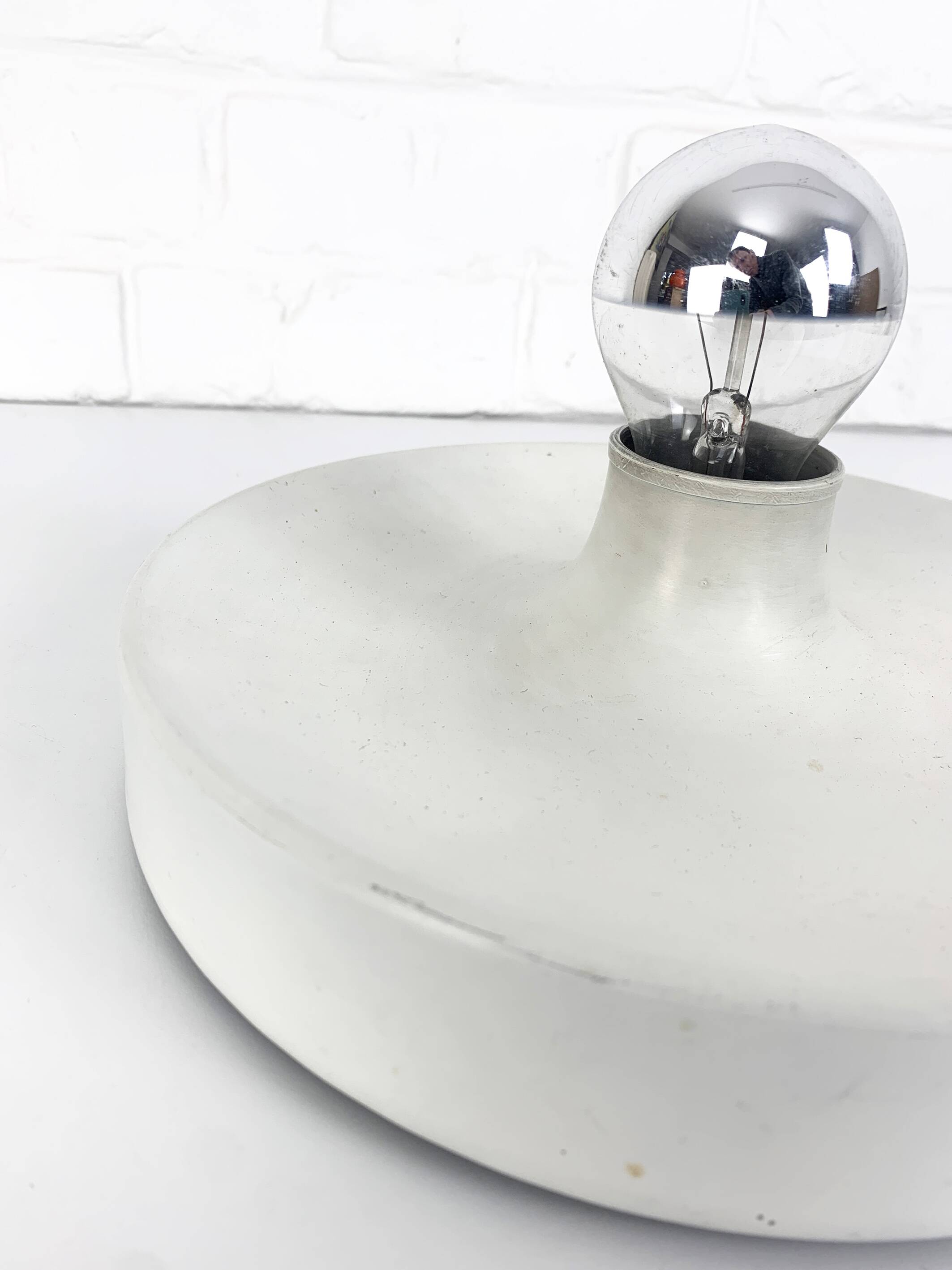 Space Age wall lamp by Staff Leuchten in aluminum, Flush Light, 1960-70