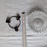 Crystal and pewter ashtray