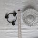 Crystal and pewter ashtray