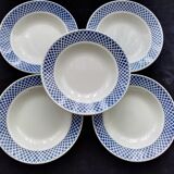 5 Hollow plates opaque porcelain from Badonviller