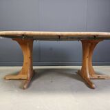 Table de salle à manger extensible XL en pin, style Rainer Daumiller, années 1970