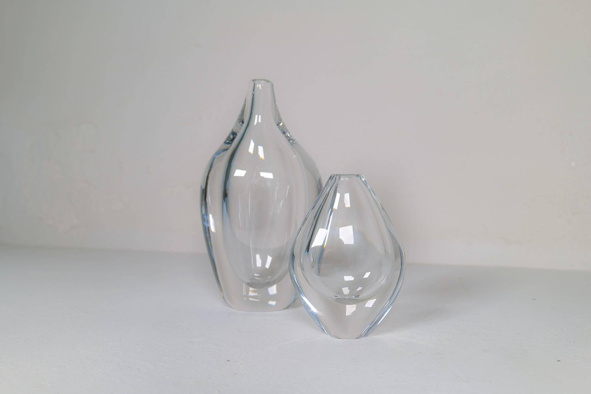Modern Scandinavian glass vases Orrefors Erika Lagerbielke, Sweden