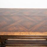 Large solid wood table with Spanish Renaissance extension