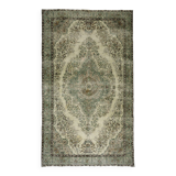 Très Grand Tapis Oushak Vintage à Motifs Orientaux – Laine 100 % – 345 × 20